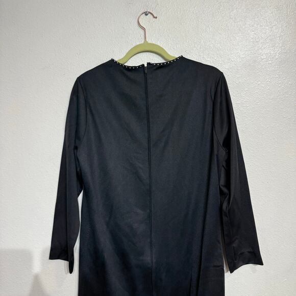 At Home Wear for Van Raalte Black Side Split Vintage Blouse Sz 14 - Picture 8 of 13